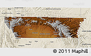 Physical 3D Map of Carbon County, shaded relief outside