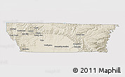 Shaded Relief 3D Map of Carbon County, cropped outside