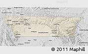 Shaded Relief 3D Map of Carbon County, desaturated