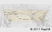 Shaded Relief 3D Map of Carbon County, lighten, desaturated