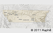 Shaded Relief 3D Map of Carbon County, lighten, semi-desaturated