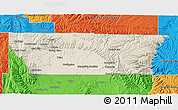 Shaded Relief 3D Map of Carbon County, political outside