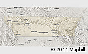 Shaded Relief 3D Map of Carbon County, semi-desaturated