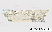 Shaded Relief 3D Map of Carbon County, single color outside