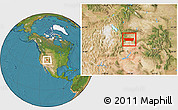 Satellite Location Map of Carbon County