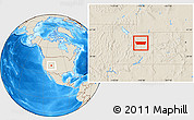 Shaded Relief Location Map of Carbon County