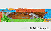 Physical Panoramic Map of Carbon County, political outside