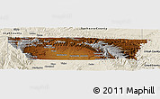 Physical Panoramic Map of Carbon County, shaded relief outside