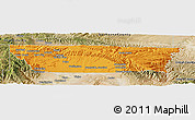 Political Panoramic Map of Carbon County, satellite outside