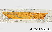 Political Panoramic Map of Carbon County, shaded relief outside