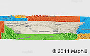 Shaded Relief Panoramic Map of Carbon County, political outside