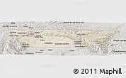 Shaded Relief Panoramic Map of Carbon County, semi-desaturated