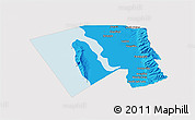 Political 3D Map of Davis County, cropped outside