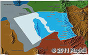 Political 3D Map of Davis County, darken