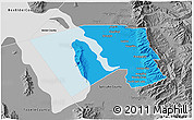 Political 3D Map of Davis County, desaturated