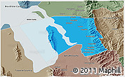 Political 3D Map of Davis County, semi-desaturated