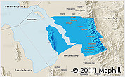 Political 3D Map of Davis County, shaded relief outside