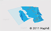 Political 3D Map of Davis County, single color outside