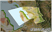 Satellite 3D Map of Davis County, darken