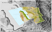 Satellite 3D Map of Davis County, desaturated