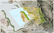Satellite 3D Map of Davis County, semi-desaturated