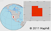 Gray Location Map of Utah