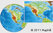 Physical Location Map of Utah, within the entire country