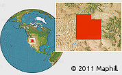 Satellite Location Map of Utah