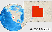 Shaded Relief Location Map of Utah