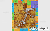 Physical Map of Utah, political outside