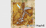 Physical Map of Utah, satellite outside