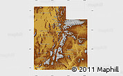 Physical Map of Utah, single color outside
