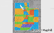 Political Map of Utah, desaturated