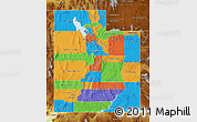 Political Map of Utah, physical outside