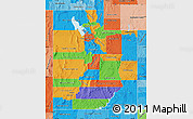 Political Map of Utah, political shades outside