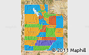 Political Map of Utah, satellite outside