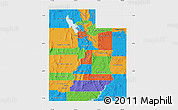 Political Map of Utah, single color outside