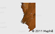 Physical 3D Map of Rich County, single color outside