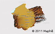 Physical 3D Map of Salt Lake County, cropped outside