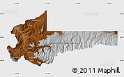 Physical Map of Summit County, single color outside
