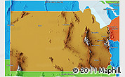 Physical 3D Map of Tooele County, political outside