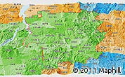 Political Shades Panoramic Map of ZIP codes starting with 057