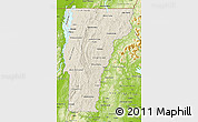 Shaded Relief Map of Vermont, physical outside