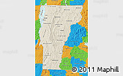 Shaded Relief Map of Vermont, political outside