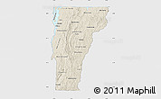 Shaded Relief Map of Vermont, single color outside