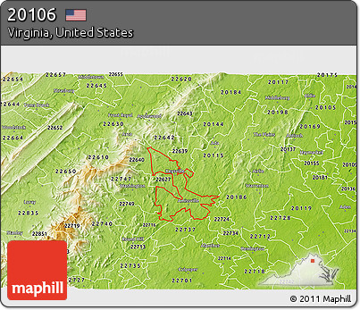 Physical 3D Map of ZIP Code 20106