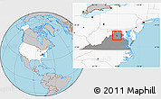 Gray Location Map of ZIP code 20106, highlighted country, highlighted state