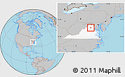 Gray Location Map of ZIP code 20106, highlighted state