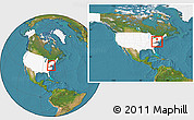 Satellite Location Map of ZIP code 20106, highlighted country, highlighted state, within the entire country