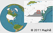 Satellite Location Map of ZIP code 20106, highlighted country, highlighted state